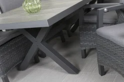 Admiral kruispoot tuintafel - 224 x 104 cm. - antraciet