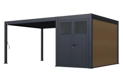 Advance lamellen overkapping 3,6x4 m. incl. berging 3,6x2 m. Aluminium - Antraciet
