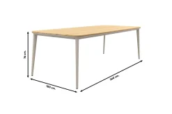 Alaska teak tuintafel 240x100 cm. - Mokka (OP=OP)