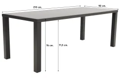 Alma tuintafel antraciet - 210 x 90 cm.