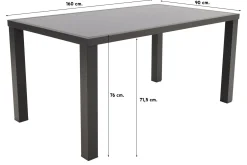 Alma tuintafel 160x90 cm. - Antraciet