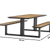 Arizona picknicktafel 240x164 cm. - Aluminium/Teak - Op=Op