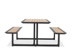 Arizona picknicktafel 240x164 cm. - Aluminium/Teak - Op=Op