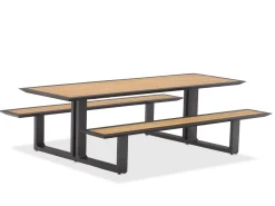 Arizona picknicktafel 240x164 cm. - Aluminium/Teak - Op=Op