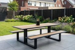 Arizona picknicktafel 240x164 cm. - Aluminium/Teak - Op=Op