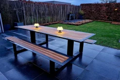 Arizona picknicktafel 240x164 cm. - Aluminium/Teak - Op=Op