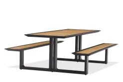 Arizona picknicktafel 240x164 cm. - Aluminium/Teak - Op=Op