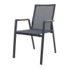 Atmos stapelbare tuinstoel met teak armleuning - Antraciet