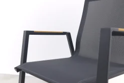Atmos stapelbare tuinstoel met teak armleuning - Antraciet