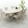 Atmos/Ventaro stapelbare ovale tuinset 240x115 cm. - Latte