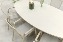 Atmos/Ventaro stapelbare ovale tuinset 240x115 cm. - Latte