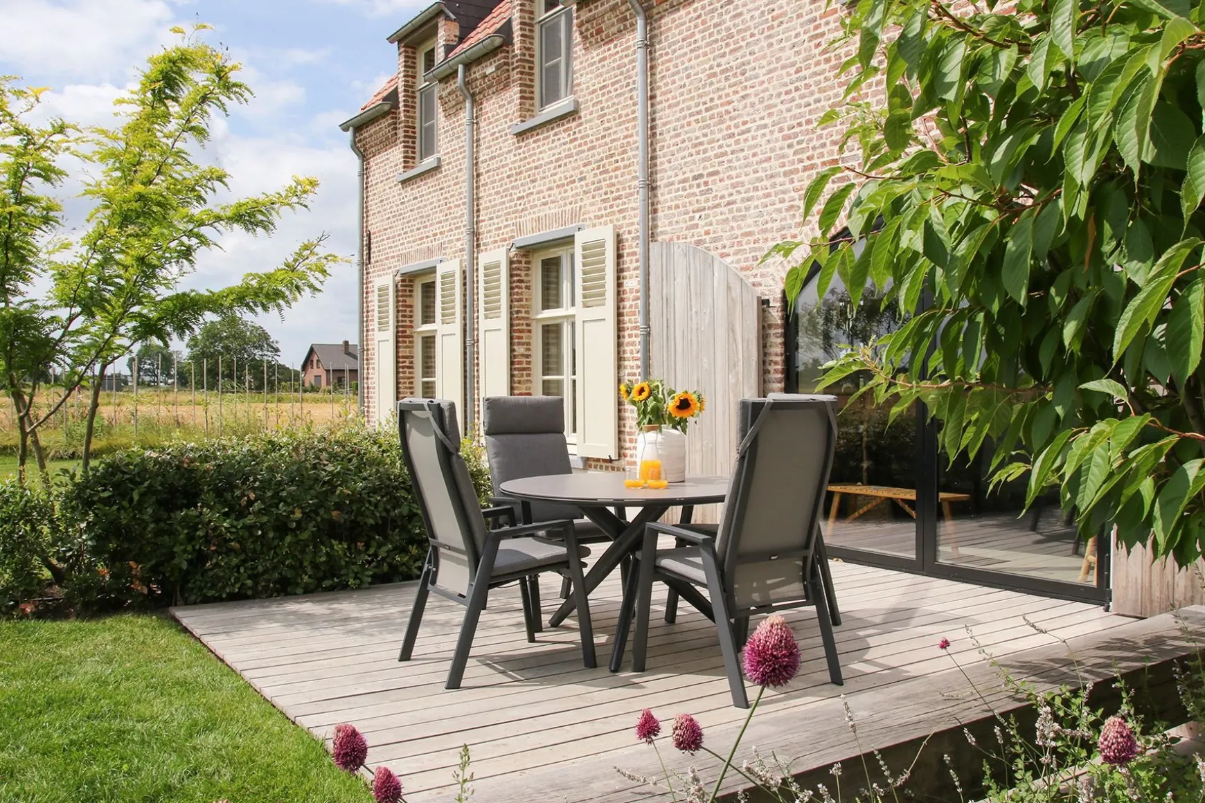Azoren dining tuinstoel verstelbaar (incl. kussen) - Antraciet