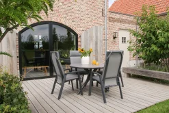 Azoren/Dublin verstelbare ronde tuinset Ø120 cm. - Antraciet