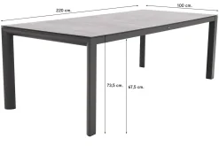 Baltimor dining tuintafel 220x100 cm.