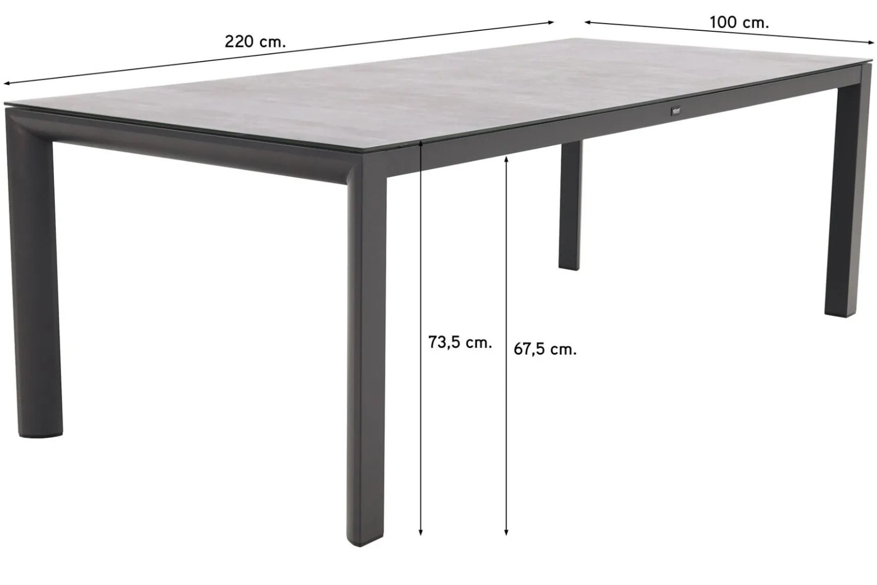 Baltimor dining tuintafel 220x100 cm.