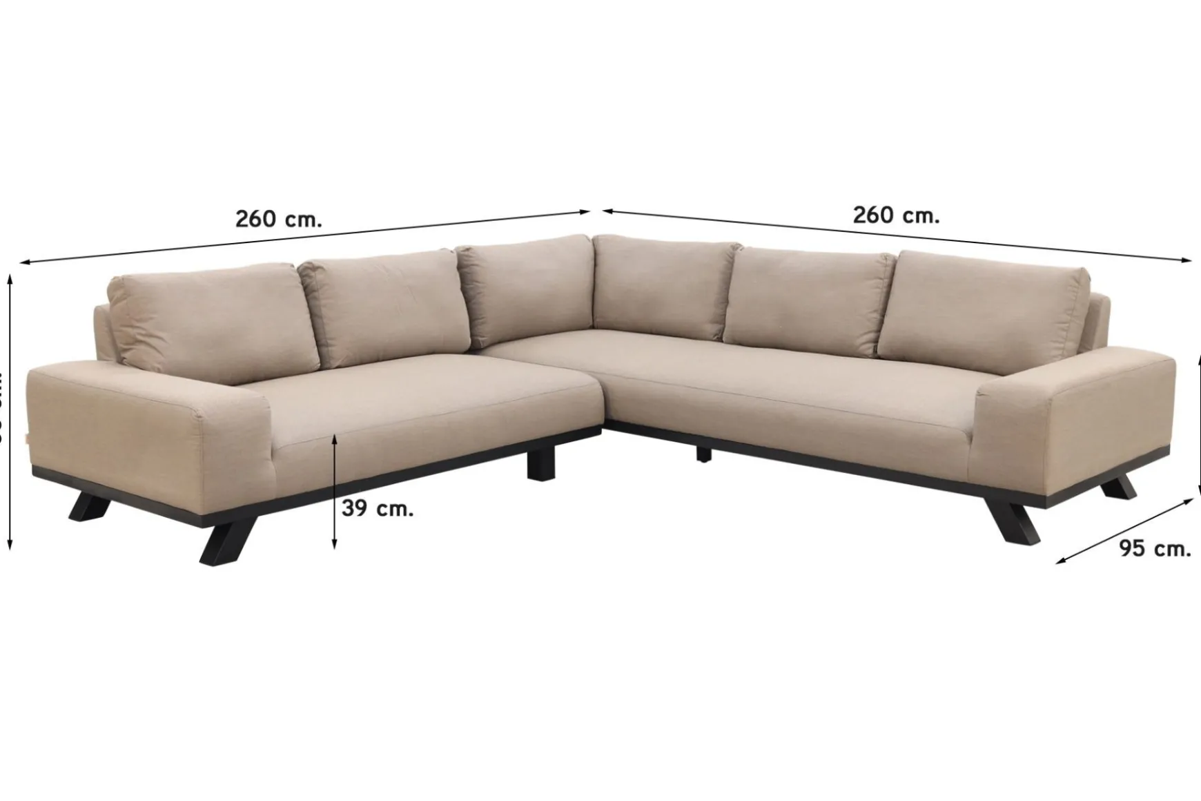 Barcelona/Cuba Sunbrella loungeset - Taupe - 3-delig