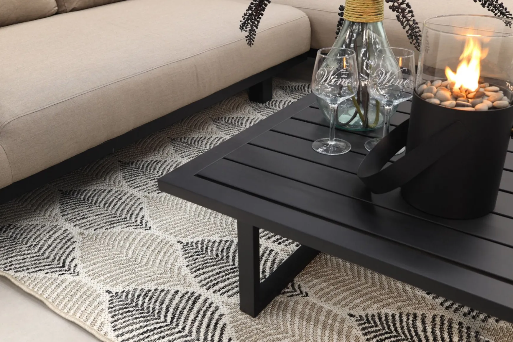 Barcelona/Cuba Sunbrella loungeset - Taupe - 3-delig