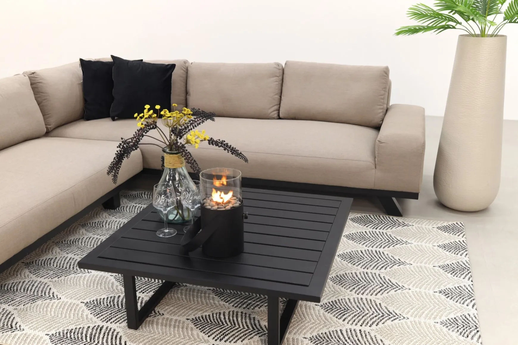 Barcelona/Cuba Sunbrella loungeset - Taupe - 3-delig