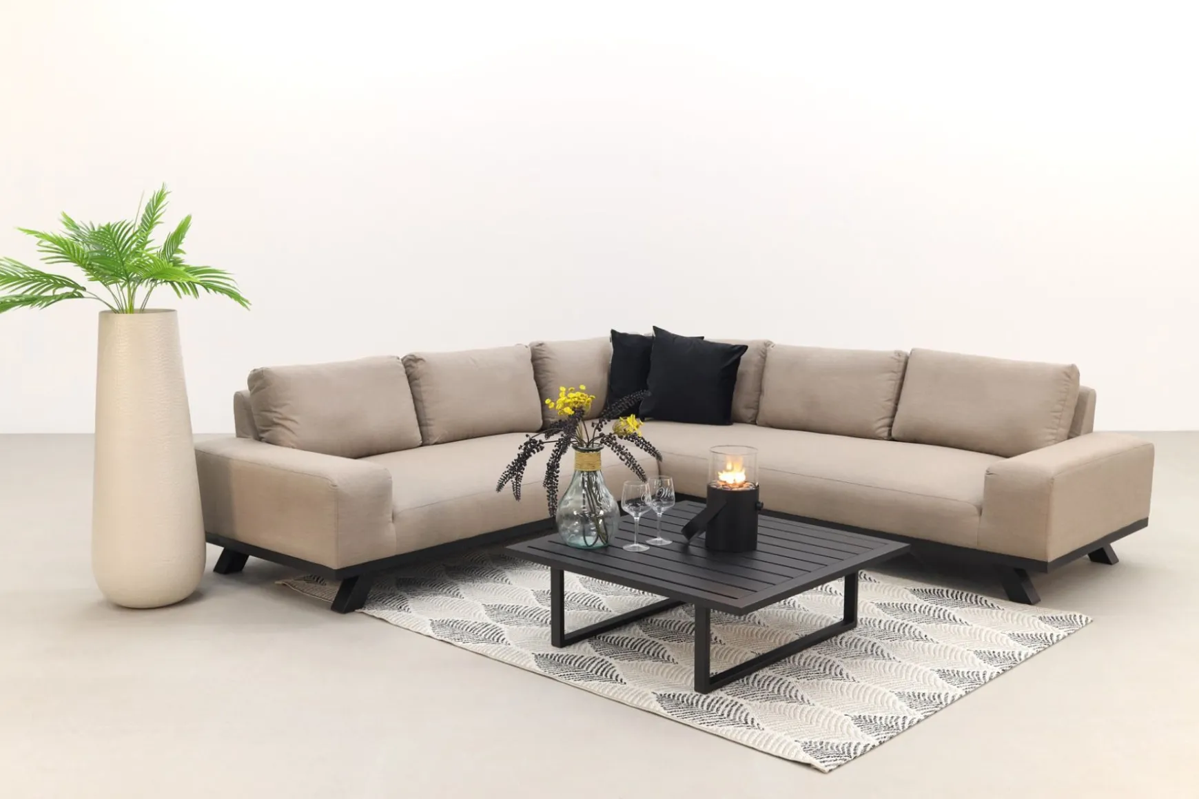 Barcelona/Cuba Sunbrella loungeset - Taupe - 3-delig