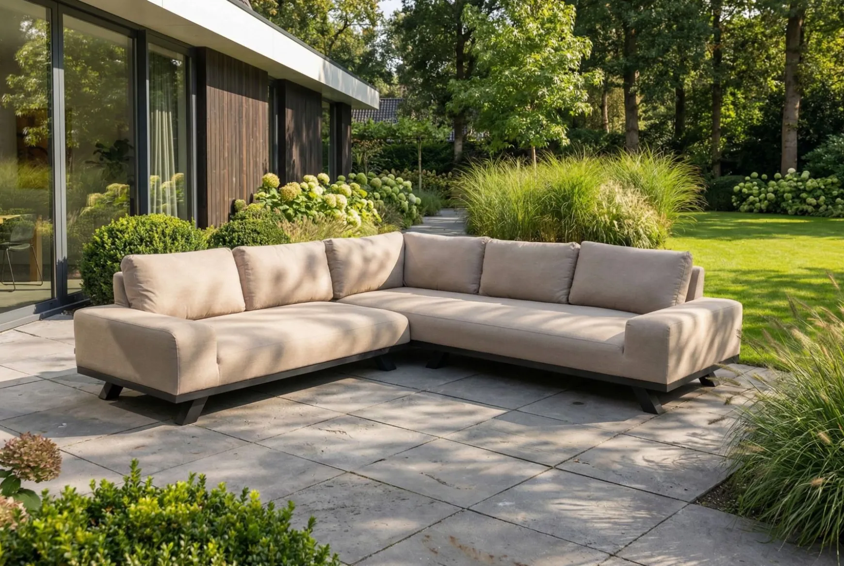 Barcelona hoekbank sunbrella loungeset - Taupe
