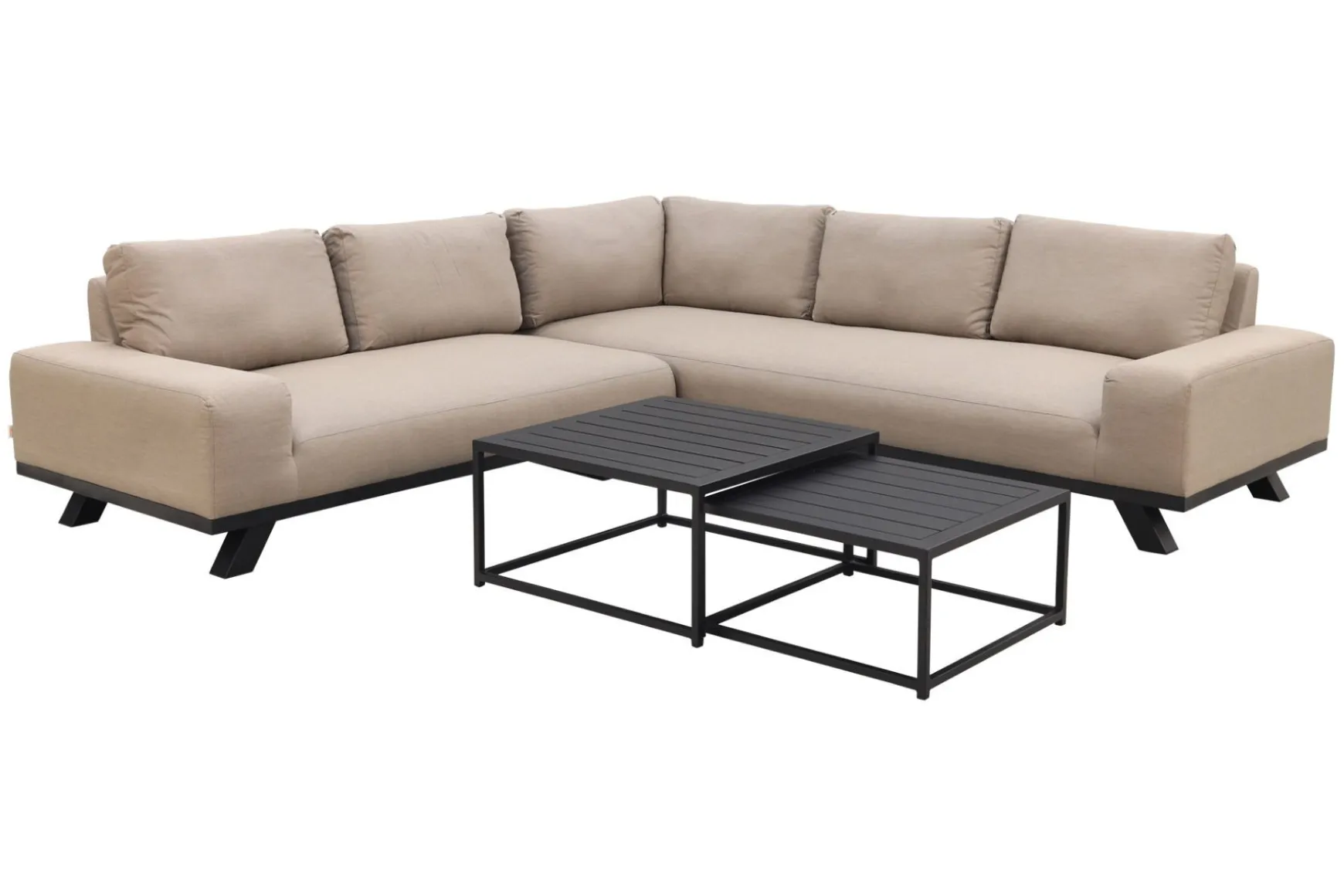 Barcelona/Royalty Sunbrella loungeset - Taupe - 4-delig