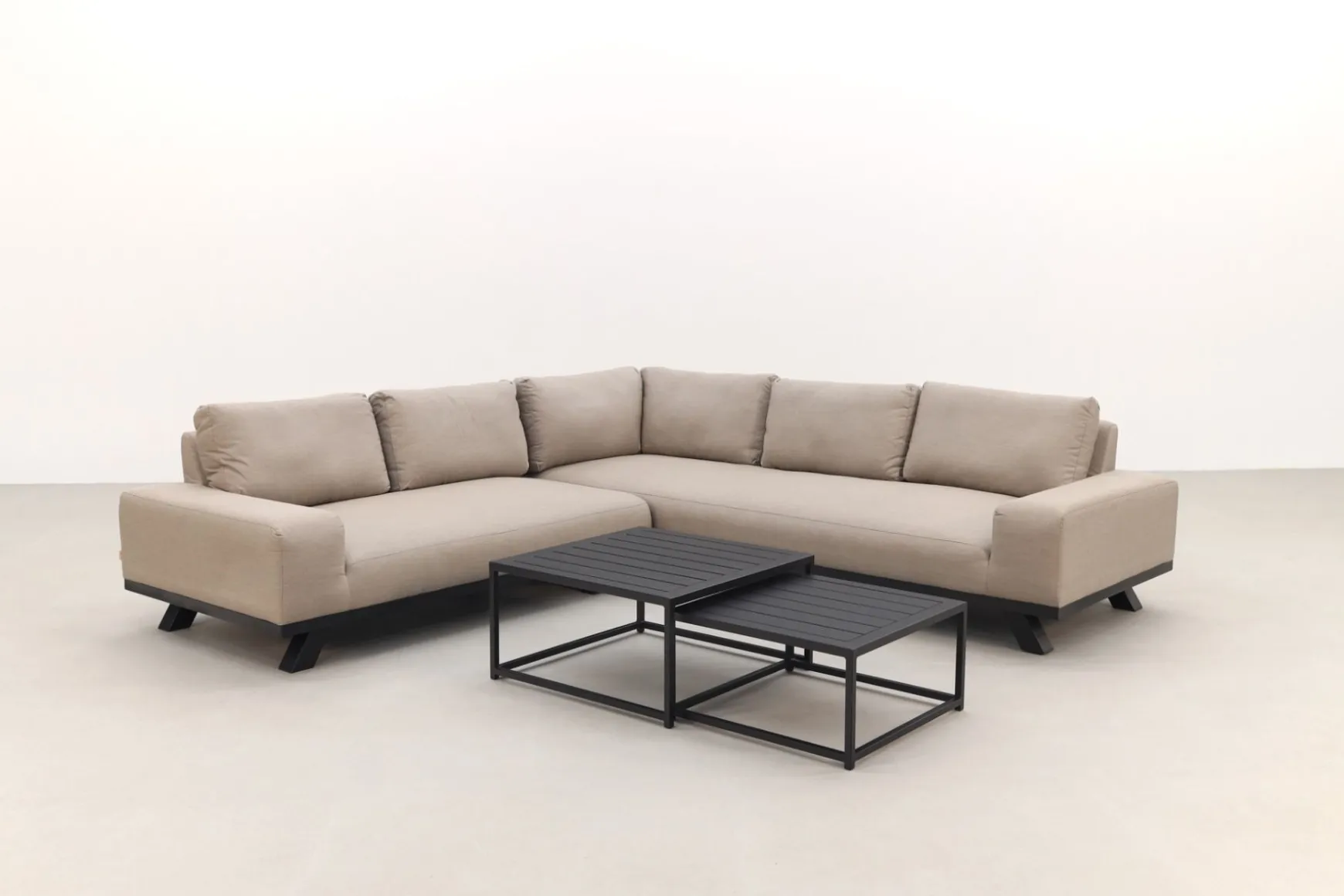 Barcelona/Royalty Sunbrella loungeset - Taupe - 4-delig