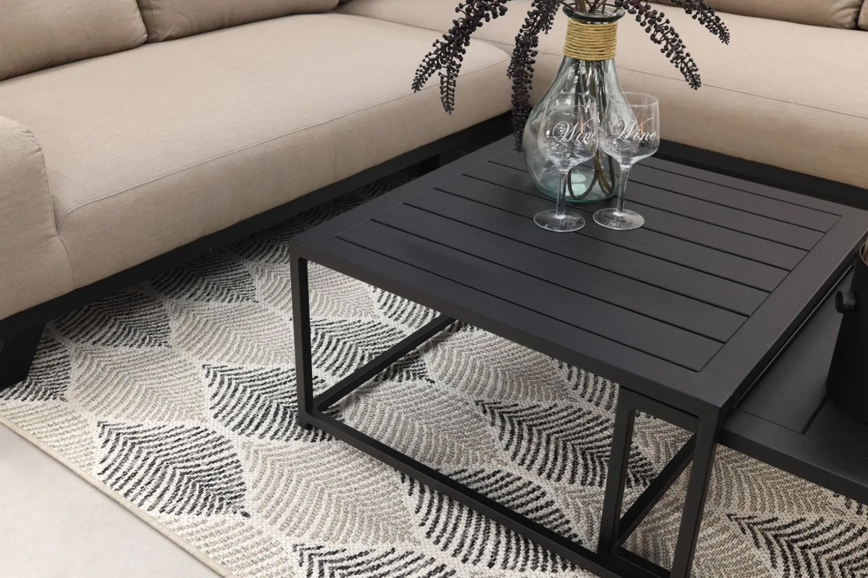 Barcelona/Royalty Sunbrella loungeset - Taupe - 4-delig
