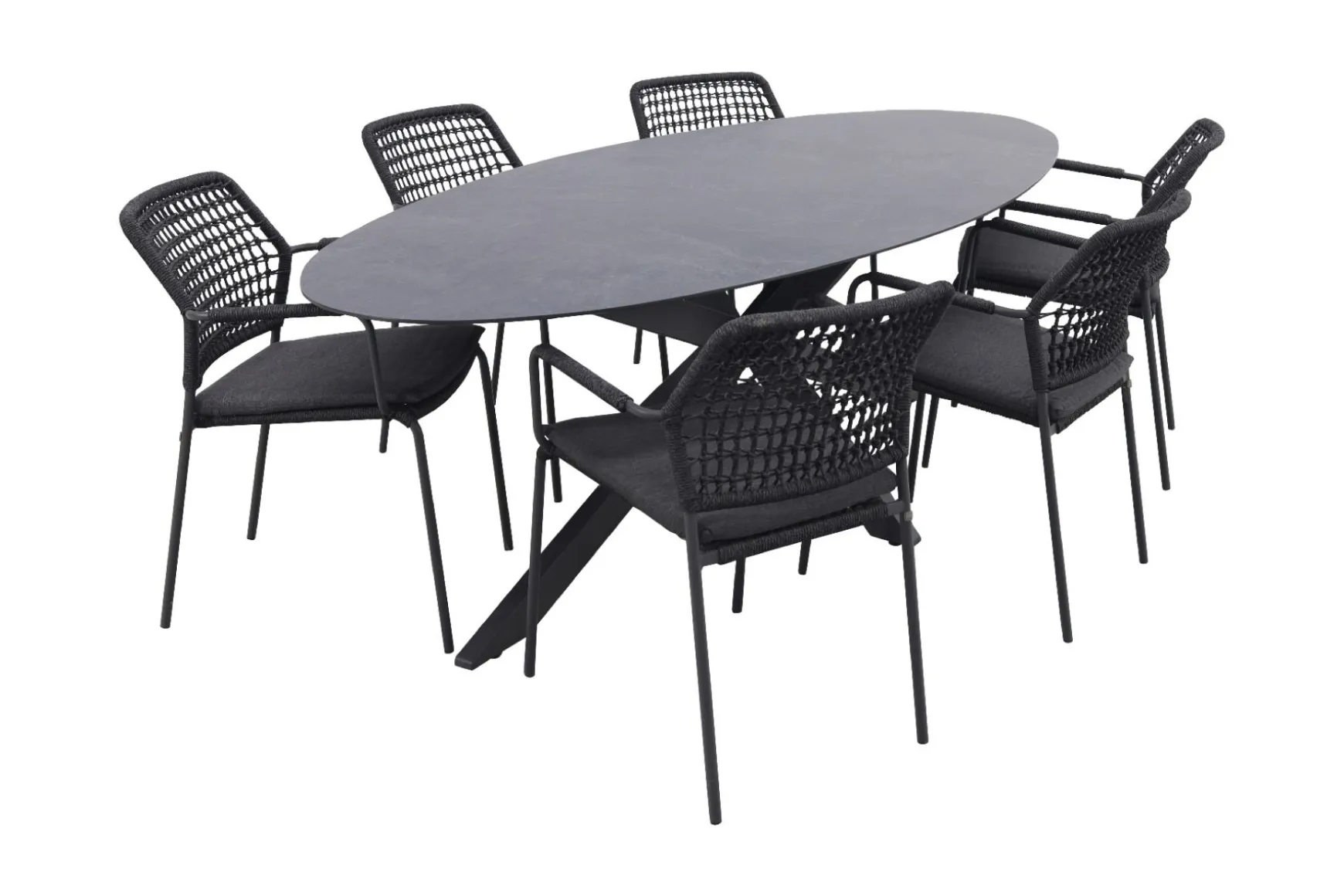 Barista/Privada 240x107 - Ovale tuinset - 7-delig - stapelbaar OP=OP