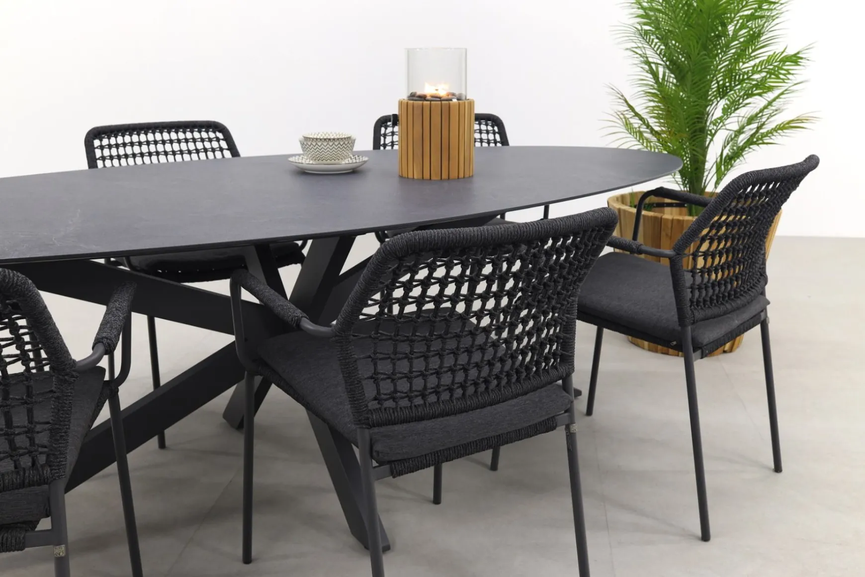 Barista/Privada 240x107 - Ovale tuinset - 7-delig - stapelbaar OP=OP