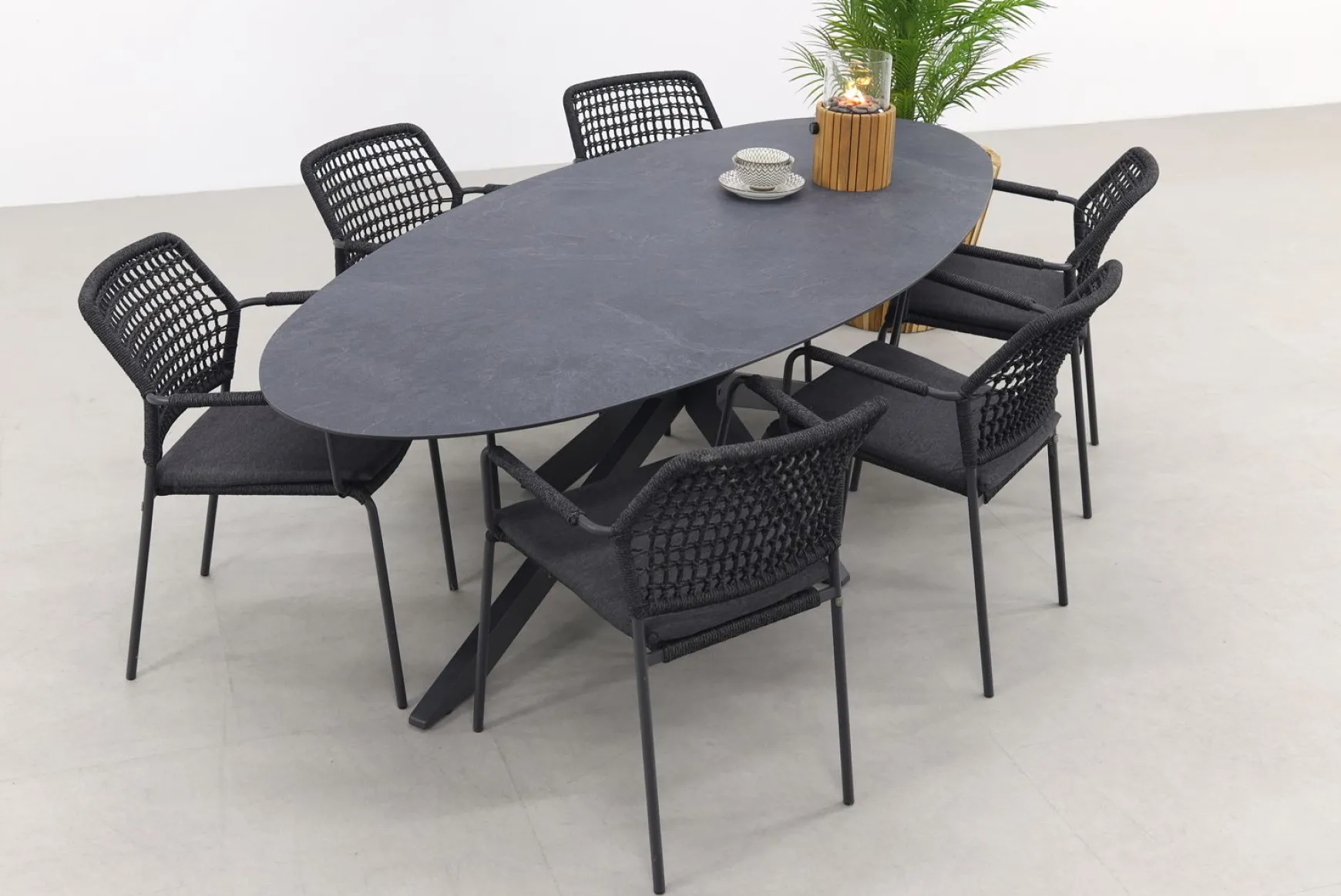 Barista/Privada 240x107 - Ovale tuinset - 7-delig - stapelbaar OP=OP