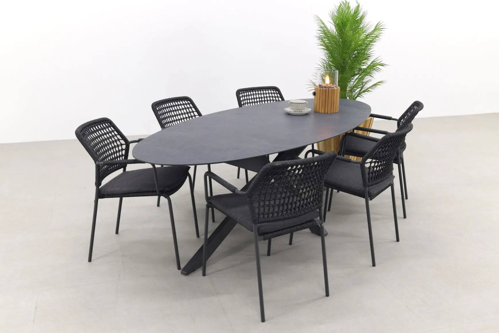 Barista/Privada 240x107 - Ovale tuinset - 7-delig - stapelbaar OP=OP