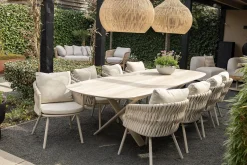 Baya/Indigo uitschuifbare tuinset voor 8 personen 250-310x110 cm. - Keramiek/Mokka