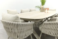 Baya/Indigo uitschuifbare tuinset voor 8 personen 250-310x110 cm. - Keramiek/Mokka