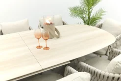 Baya/Indigo uitschuifbare tuinset voor 8 personen 250-310x110 cm. - Keramiek/Mokka