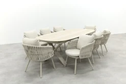 Baya/Indigo uitschuifbare tuinset voor 8 personen 250-310x110 cm. - Keramiek/Mokka