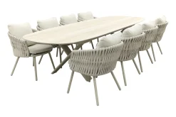 Baya/Indigo uitschuifbare tuinset voor 8 personen 250-310x110 cm. - Keramiek/Mokka