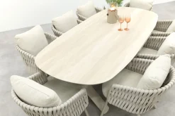 Baya/Indigo uitschuifbare tuinset voor 8 personen 250-310x110 cm. - Keramiek/Mokka