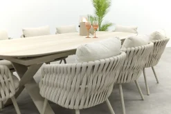 Baya/Indigo uitschuifbare tuinset voor 8 personen 250-310x110 cm. - Keramiek/Mokka