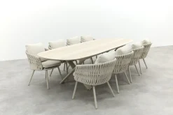 Baya/Indigo uitschuifbare tuinset voor 8 personen 250-310x110 cm. - Keramiek/Mokka