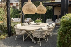 Baya/Indigo uitschuifbare tuinset voor 6 personen 250-310x110 cm. - Keramiek/Mokka