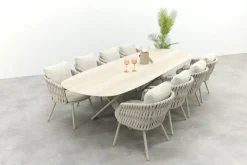 Baya/Indigo uitschuifbare tuinset voor 6 personen 250-310x110 cm. - Keramiek/Mokka