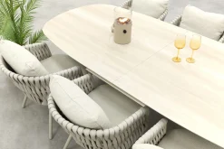 Baya/Indigo uitschuifbare tuinset voor 6 personen 250-310x110 cm. - Keramiek/Mokka