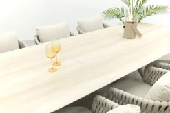 Baya/Indigo uitschuifbare tuinset voor 6 personen 250-310x110 cm. - Keramiek/Mokka