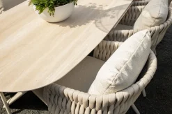 Baya/Indigo uitschuifbare tuinset voor 6 personen 250-310x110 cm. - Keramiek/Mokka