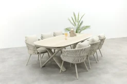 Baya/Indigo uitschuifbare tuinset voor 6 personen 250-310x110 cm. - Keramiek/Mokka