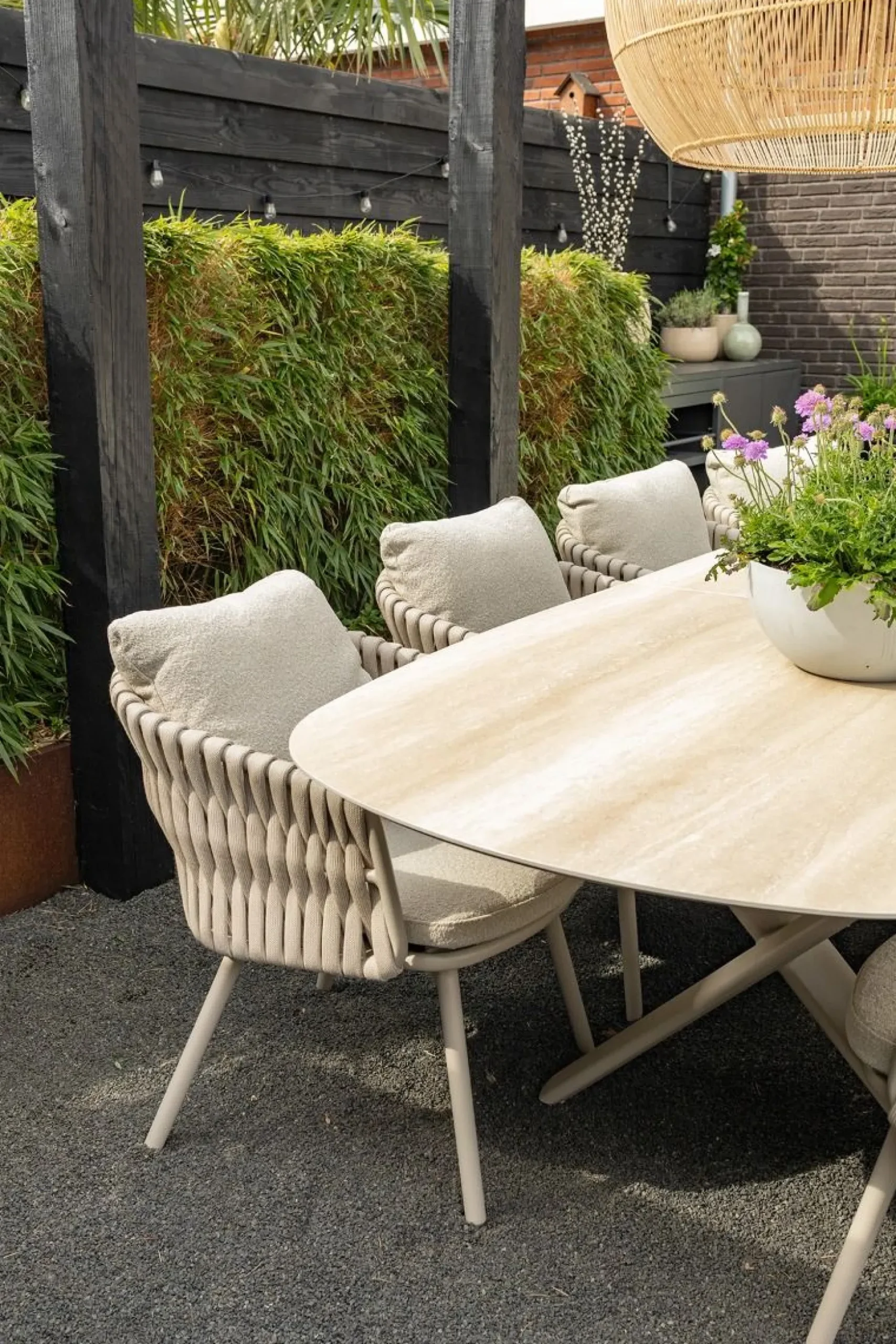 Baya rope dining tuinstoel - Mokka