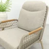 Bilbao/Mindo verstelbare rope stoel-bank loungeset - Latte/Teak