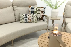 Bilbao/Mindo verstelbare rope stoel-bank loungeset - Latte/Teak