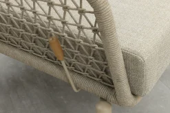 Bilbao verstelbare rope stoel-bank loungeset - Latte/Teak