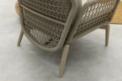 Bilbao verstelbare rope stoel-bank loungeset - Latte/Teak